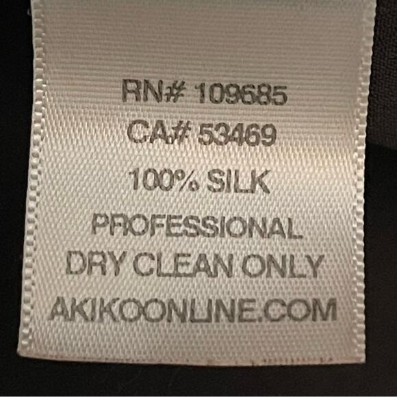 Akiko Black Pure Silk Party Event Occasion Fringe Dress NWOT Size XS - Picture 10 of 12